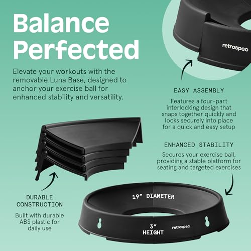 Retrospec Luna Exercise Ball with Pump - Anti-Burst Fitness Equipment for Yoga, Core Training & Stability - Home Gym Swiss Ball for Office & Pregnancy - Image 4