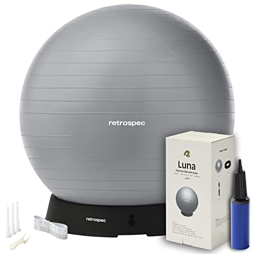Retrospec Luna Exercise Ball with Pump - Anti-Burst Fitness Equipment for Yoga, Core Training & Stability - Home Gym Swiss Ball for Office & Pregnancy - Image 1