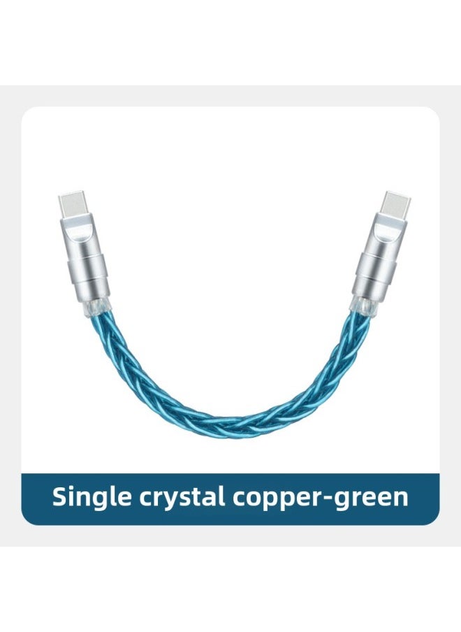 Generic - Pure Copper Hardware Ultra-soft Single Crystal Copper Data Cable For Iphone16 Flat Mate70 Notebook Fast Charging-Color:0.5m Usb To For Apple/12w-Model:Single Crystal Copper Green [silver Copper Shell] - Image 1