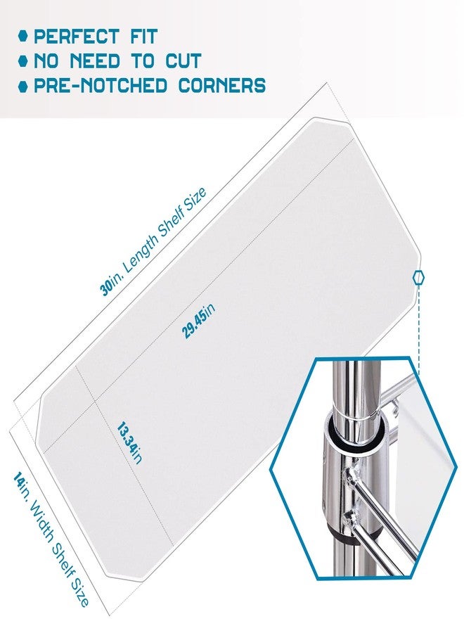 BRIAN & DANY بطانة رفوف سلكية من برايان آند داني، مقاس 14 × 30 بوصة، بطانات رفوف شديدة التحمل للرفوف السلكية، حصائر حماية مقاومة للماء، مجموعة من 4 قطع، شفافة - Image 2