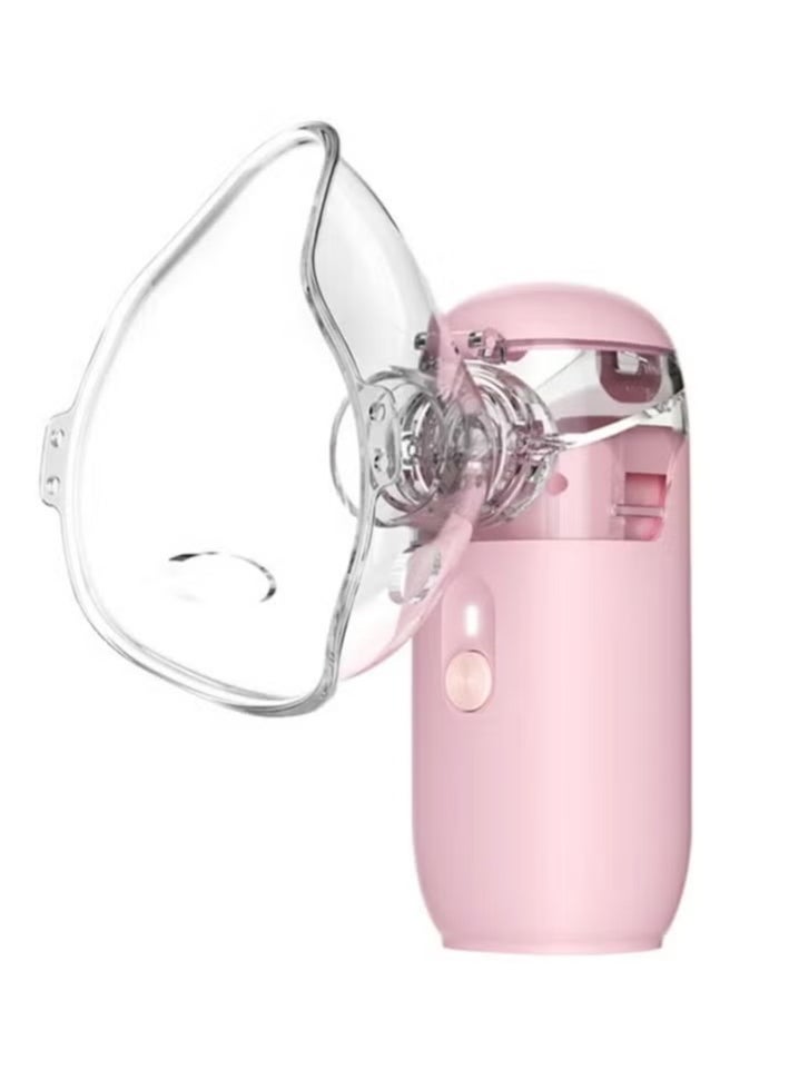LESHP Portable Nebulizer Machine for Adults Kids Handheld Ultrasonic Mesh Nebulizer Effective Atomization Personal Steam Inhaler Suitable for Family Travel Use Pink  - Image 1