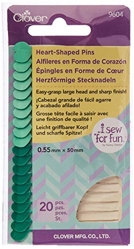 Clover 20/Pkg I Sew for Fun Heart Shaped Pins - Image 4
