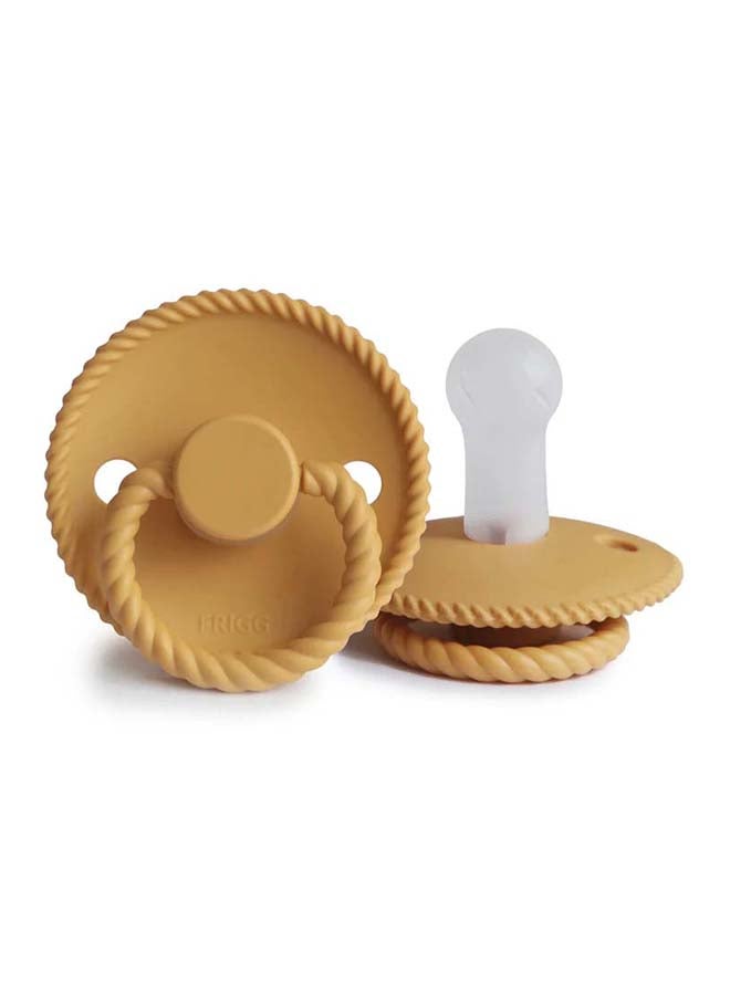 FRIGG لهاية FRIGG من السيليكون بحبل للأطفال 6-18 شهر 1-Pack لون العسل الذهبي - الحجم 2 - Image 2