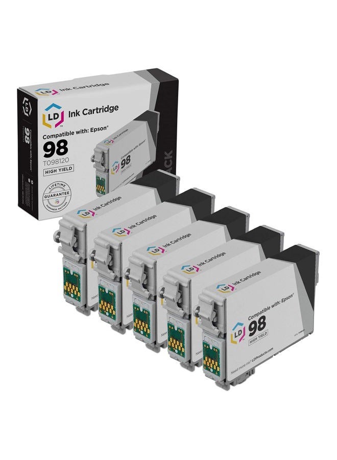 LD Products Remanufactured Ink Cartridge Replacement for Epson 98 T098120 High Yield (Black, 5-Pack) - Image 1