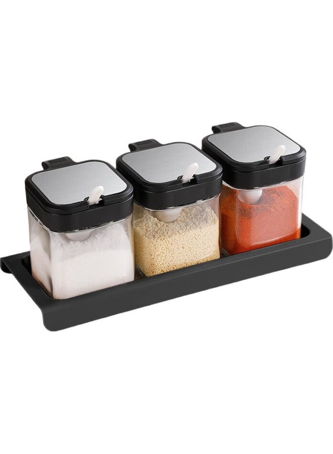 Mengting Seasoning Container, Salt Shaker, Glass Spice Jar Set, Household Condiment Bottle, Kitchen Seasoning Box, Salt Dispenser, Spice Container - Image 1