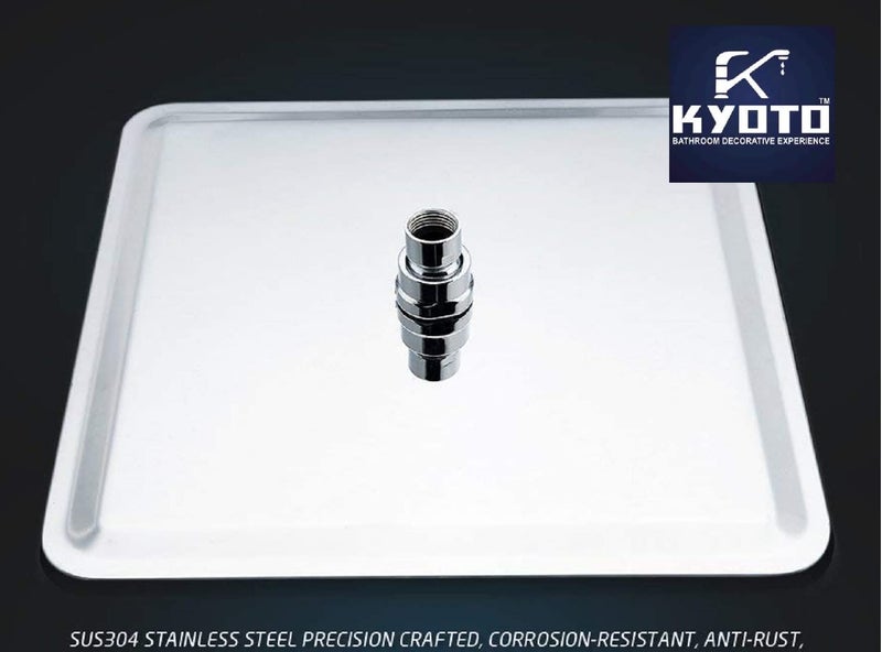 KYOTO (SLEEK) Wall Mounted CP Over Head Shower Stainless Steel 24"X24" inch Without Arm High Pressure Water Saving Filtered Adjustable Rainfal & Rain Spray Overhead Shower for Bathroom Accessories - Image 4