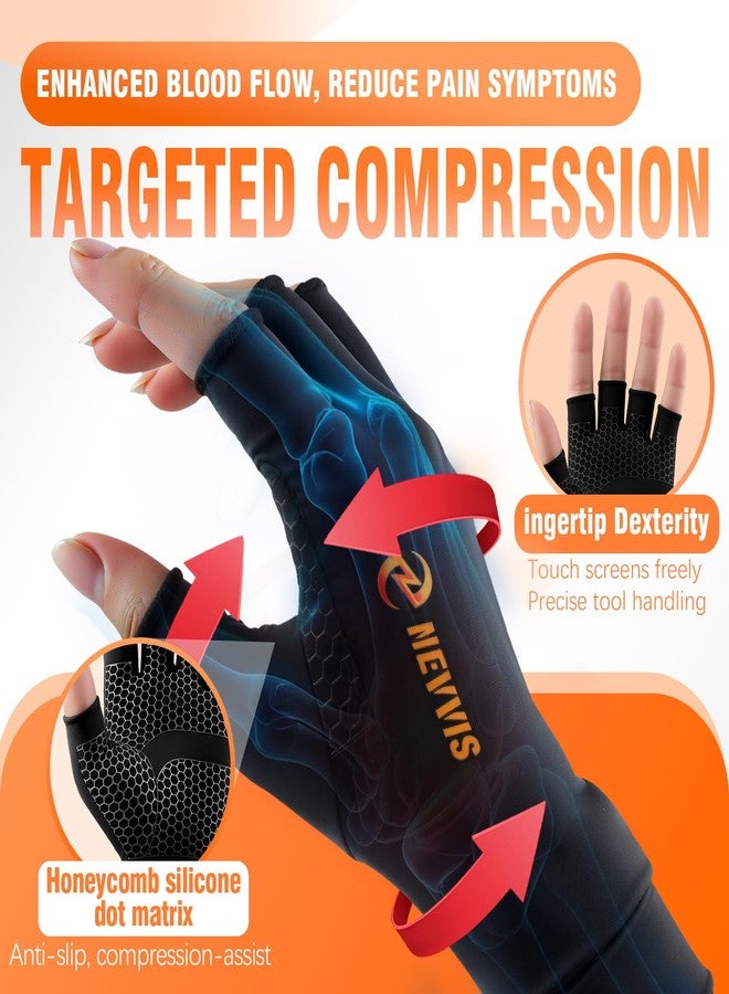 NEVVIS Compression Gloves Women Men, Arthritis Gloves for Women for Pain, Carpal Tunnel, Swelling Edema, Tendonitis, 1 Pair (Medium) - Image 2