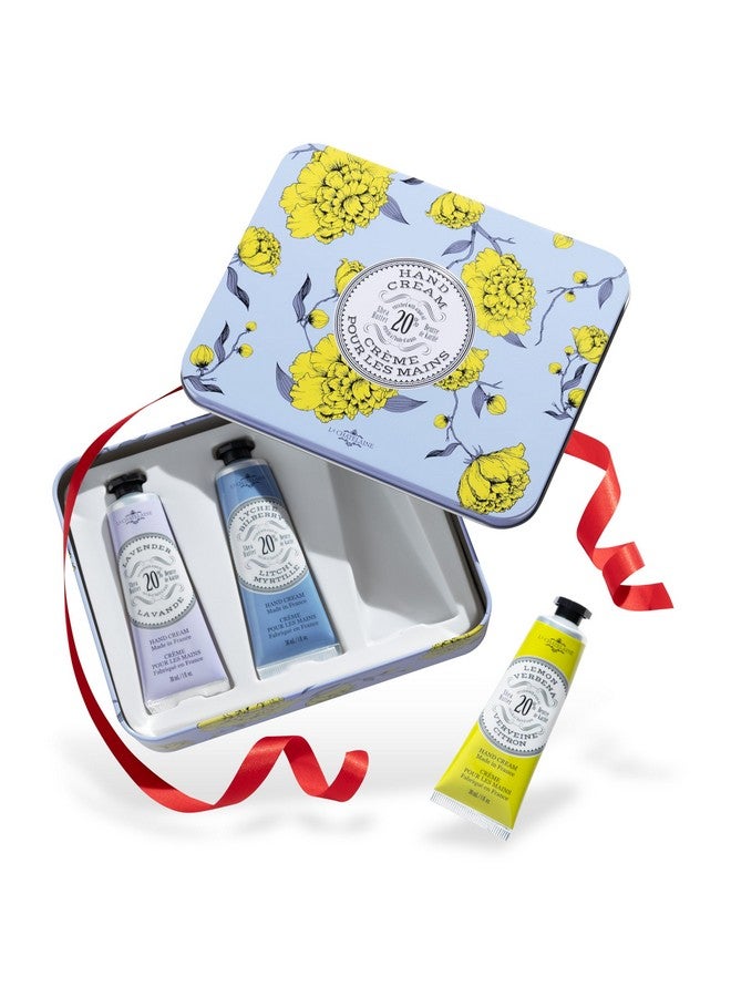 لا شاتلين مجموعة هدايا عيد الأم الثلاثية من كريم اليد، لوشن طبيعي لليدين مصنوع في فرنسا مع 20% زبدة الشيا العضوية المغذية (اللافندر والليتشي والتوت والليمون) 3 × 1 أونصة سائلة - Image 1