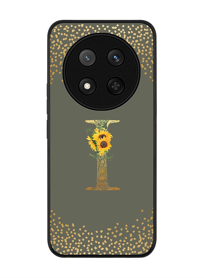 Stylizedd For Honor X9c / Honor Magic7 Lite 5G Case,Slim fit Camera Protection, Shockproof Thin Phone cover  - Custom Floral Monogram - I  (Olive Green ) - Image 1