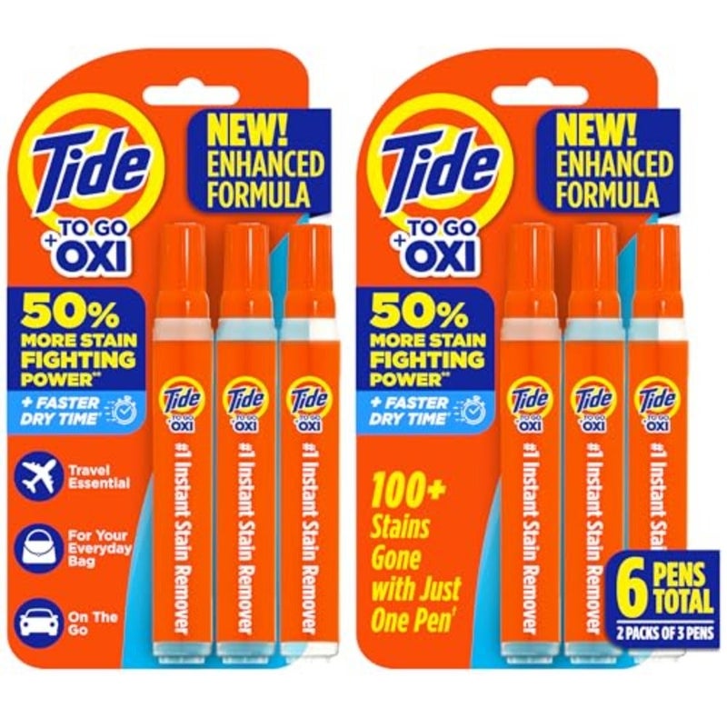 Pen Stain Remover for Clothes, To Go Pen, Instant Stain Remover Pen and Spot Cleaner, Portable and Travel-Friendly, Works on Food and Drink Stains, Fits in Purses and Bags, 3 Count Pack of 2 - Image 1