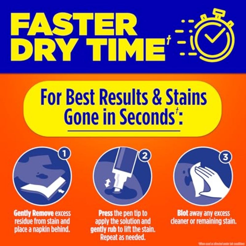 Pen Stain Remover for Clothes, To Go Pen, Instant Stain Remover Pen and Spot Cleaner, Portable and Travel-Friendly, Works on Food and Drink Stains, Fits in Purses and Bags, 3 Count Pack of 2 - Image 3