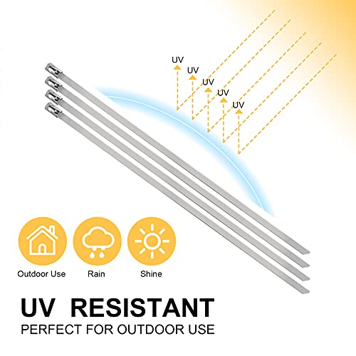 OFFO Metal Zip Ties 19.7 in Premium Heavy Duty Stainless Steel Wire Multifunctional Locking Exhaust Wrap Flexible Durable 30 PCS - Image 3