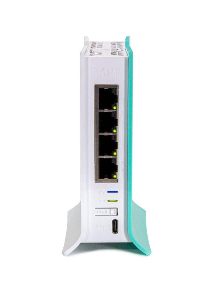 Mikro Tik Mikrotik HAP AX Lite Router, 800 MHz Frequency, 802.11b/g/n/ax Wireless, Green-White | L41G-2axD  - Image 2