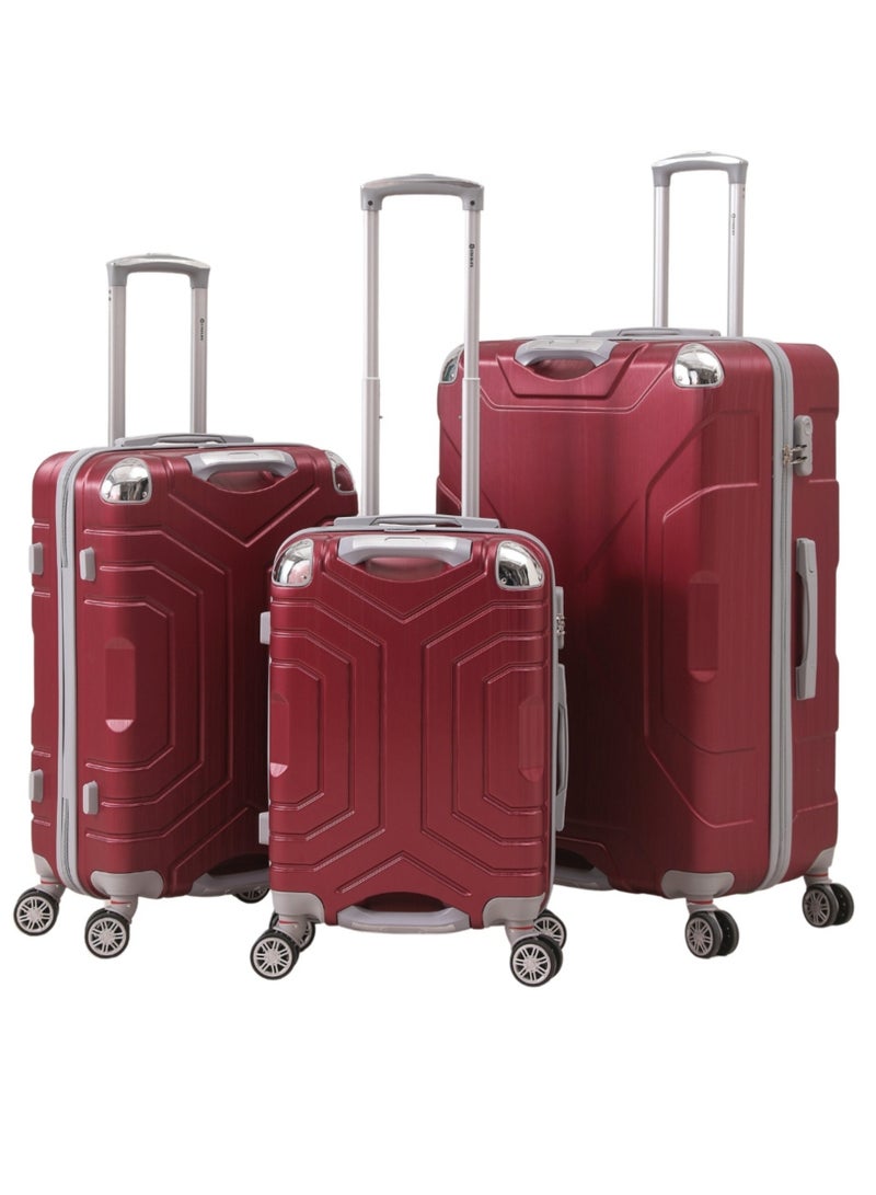 STARLIFE 3 Piece ABS Hard side Trolley Luggage Set Spinner Wheels with Number Lock 20/24/30 Inch - Image 1