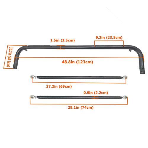 MOOSUN 49" Universal Iron Racing Safety Seat Belt Chassis Roll Harness Bar Rod Black Compatible with Ford Honda Mitsubishi and more, Works with All 4-Point, 5-Point and 6-Point Seat Belts - Image 2