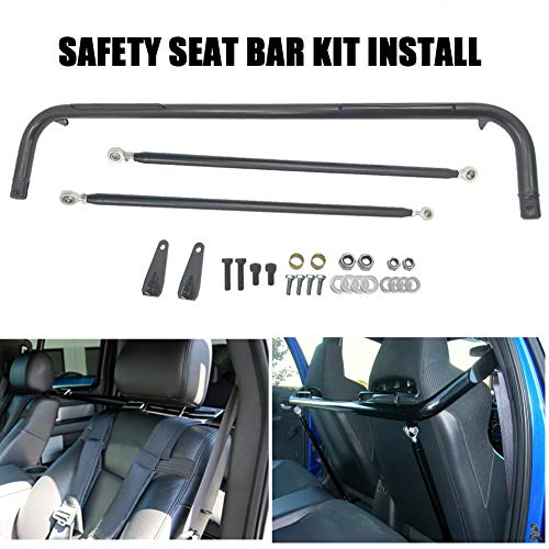 MOOSUN 49" Universal Iron Racing Safety Seat Belt Chassis Roll Harness Bar Rod Black Compatible with Ford Honda Mitsubishi and more, Works with All 4-Point, 5-Point and 6-Point Seat Belts - Image 4