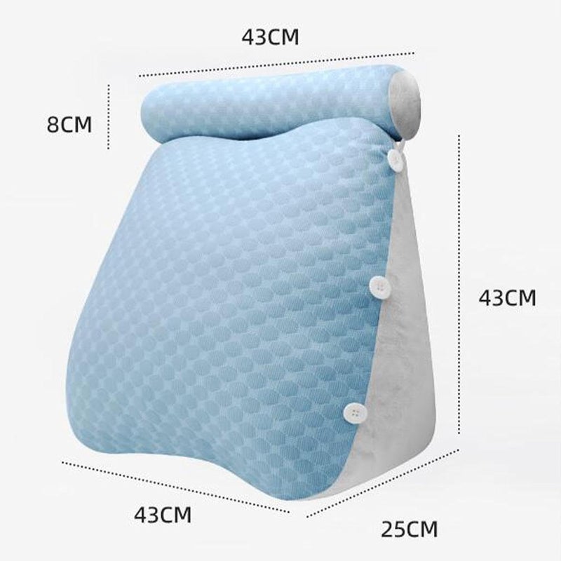 Wear Cushion Headboard Triangular Cooling Adjustable, Support, Soft, Back Cushion Mattress Filler for Gifts for Mom Bedsofa, Blue - Image 4