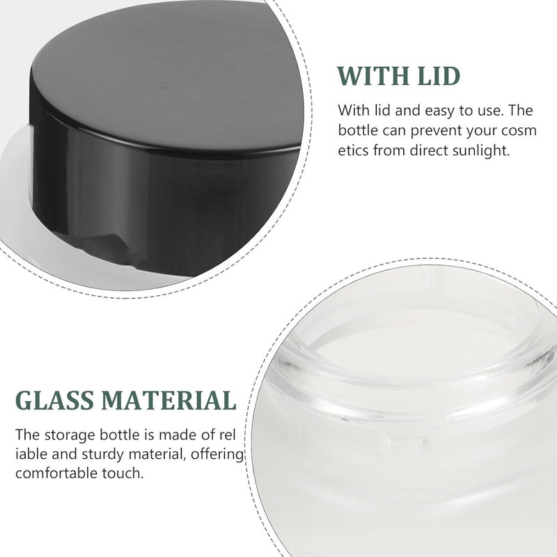 DOITOOL Travel Cosmetic Cream Jar 50g Frosted Refillable Facial Lotion Container with Black Lid Portable Sample Bottle for Skincare and Travel Use - Image 3