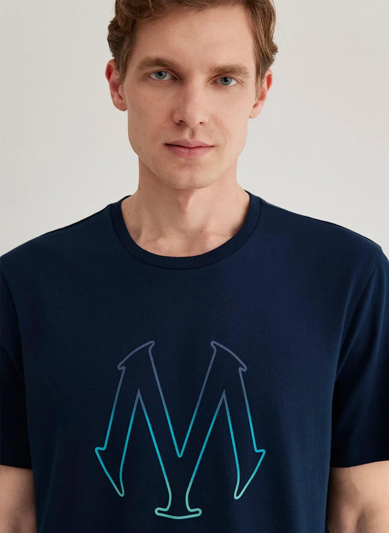 MAVI Mavi Logo Printed Navy T-Shirt