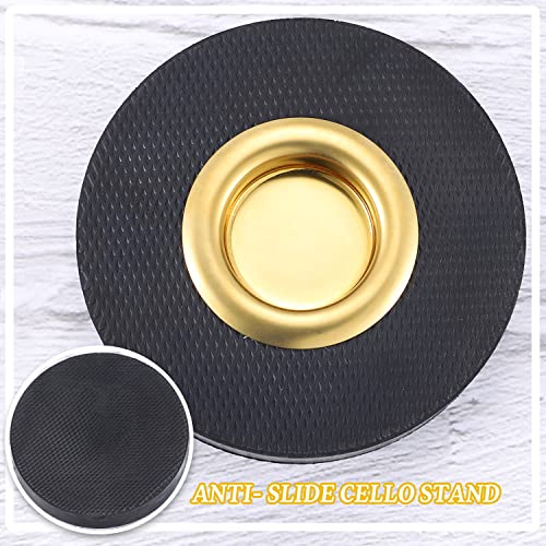 Facmogu Rock Stop for Cello, Cello Endpin Rest for Floor Protector String Instrument Accessory Christmas Gift, Rock Stop Endpin Stand Holder with Reinforced Brass Cup & Rubber Mat Anti-Slip Base - Image 2