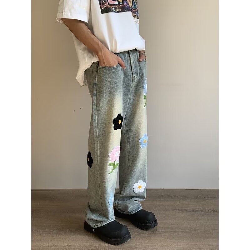 Unisex Classic Denim Jeans Loose Fit Daily Outdoor Wear - Image 3