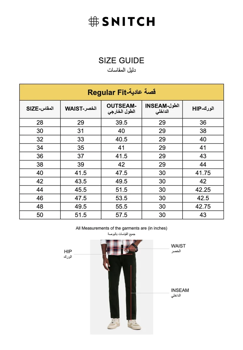 SNITCH Olive Olive Textured Regular Fit Casual Chinos for Men | Best Price UAE