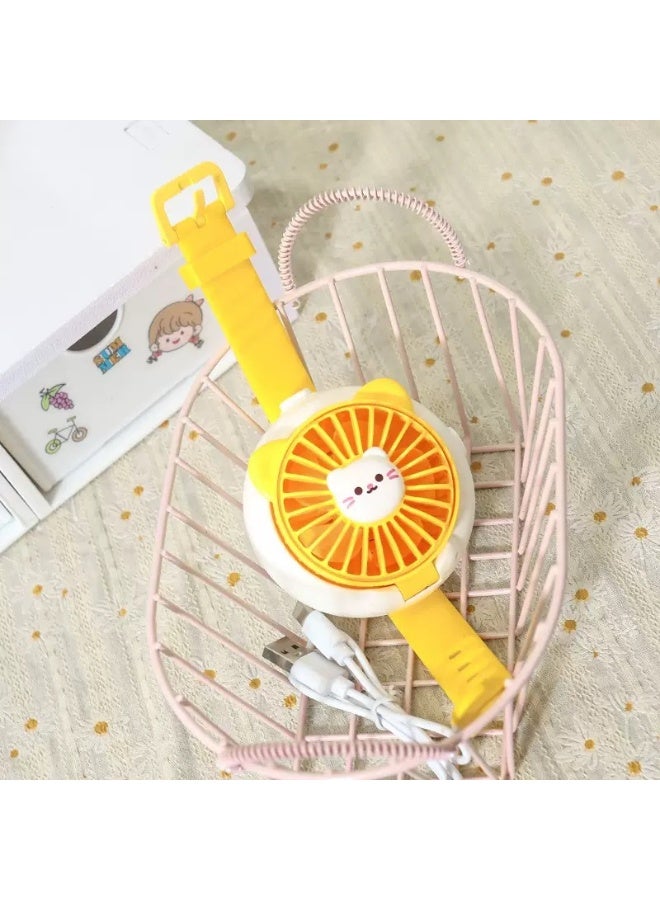 Nariele New USB Cartoon Watch Handheld Fan