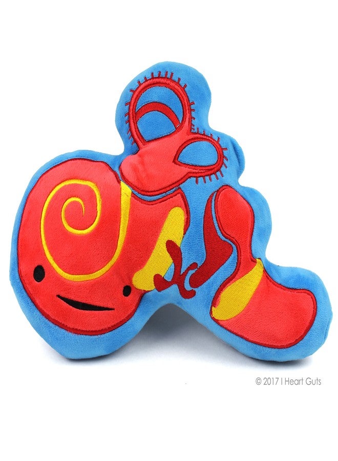 I Heart Guts Inner Ear Plush - Now Hear This - 12" Audiology ENT Gift Stuffed Toy, Gift for Cochlear Implant Surgery, Audiologist, Tinnitus, Human Ear Pillow - Image 1