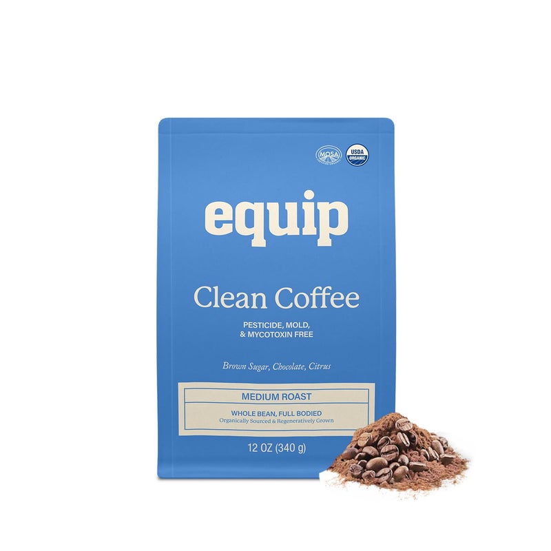 Equip Foods Clean Coffee | Gold Standard, Certified Organic, Fair Trade, Regenerative | Medium Roast, Whole Bean, Nicaragua | Brown Sugar+Chocolate+Citrus - Image 1