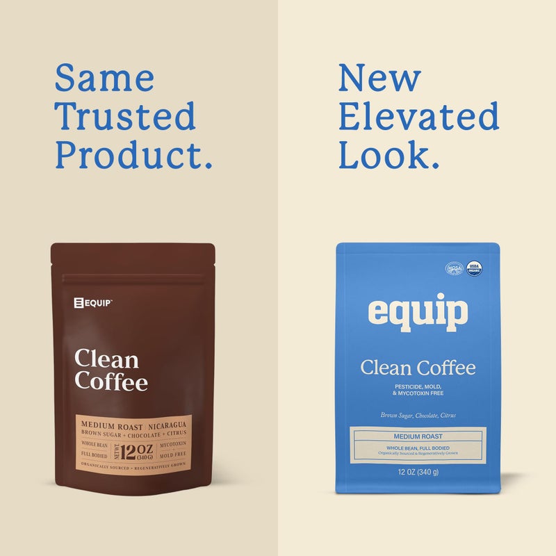 Equip Foods Clean Coffee | Gold Standard, Certified Organic, Fair Trade, Regenerative | Medium Roast, Whole Bean, Nicaragua | Brown Sugar+Chocolate+Citrus - Image 2