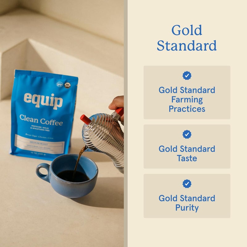 Equip Foods Clean Coffee | Gold Standard, Certified Organic, Fair Trade, Regenerative | Medium Roast, Whole Bean, Nicaragua | Brown Sugar+Chocolate+Citrus - Image 3