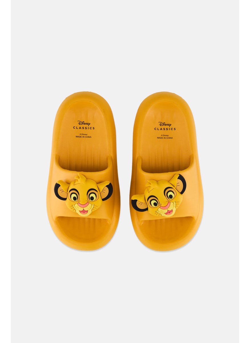 Disney Kids Boy The Lion King Slip on Slides, Mustard  - Image 4