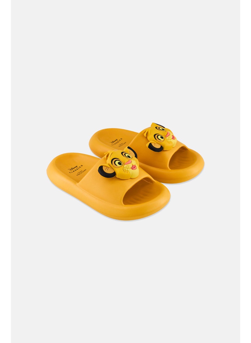 Disney Kids Boy The Lion King Slip on Slides, Mustard  - Image 1