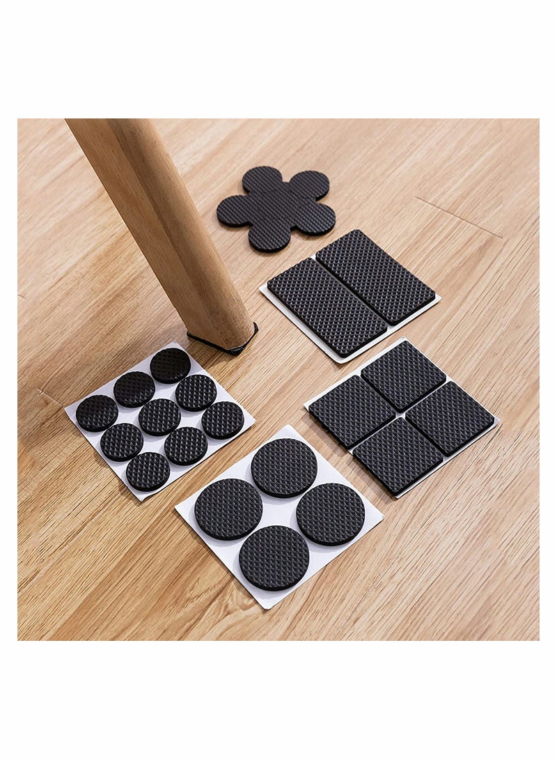 Suntown Furniture Pads Anti Slip Rubber Pads Self Adhesive Furniture Grippers Non Slip Furniture Pads for Furniture Legs Anti Scratch Silicone Floor Protectors for Hardwood Floors 156Pcs - Image 3
