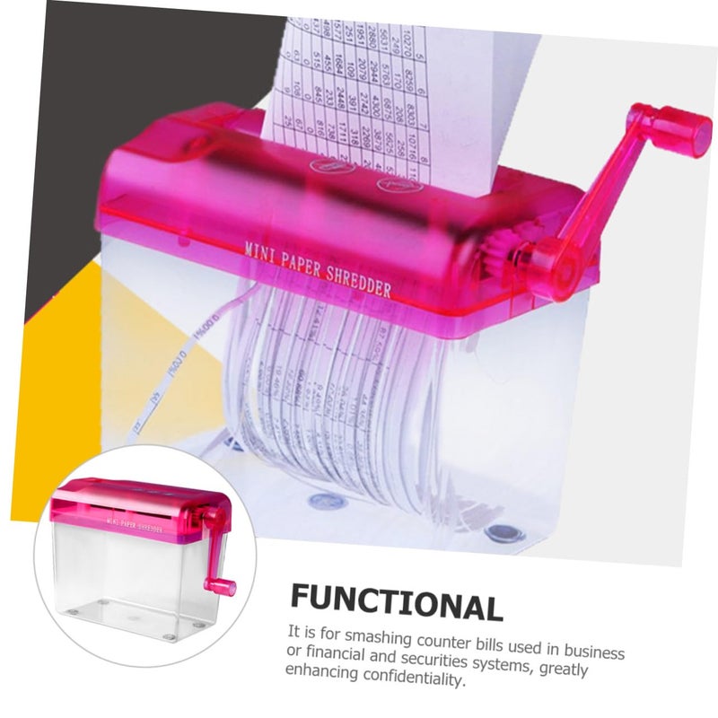 Manual Desktop Paper Shredder Red Hand Operated for Home Office Document Security - Image 4