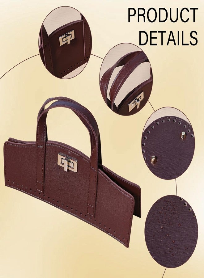 beinkmake PU Leather Handbag Making Kits Bag Bottom Shaper Bag Straps with Holes Turn Lock Crochet Knitting Set for DIY Purse Wallet Shoulder Tote Bags Backpack Making Repairing Coffee Brown - Image 4