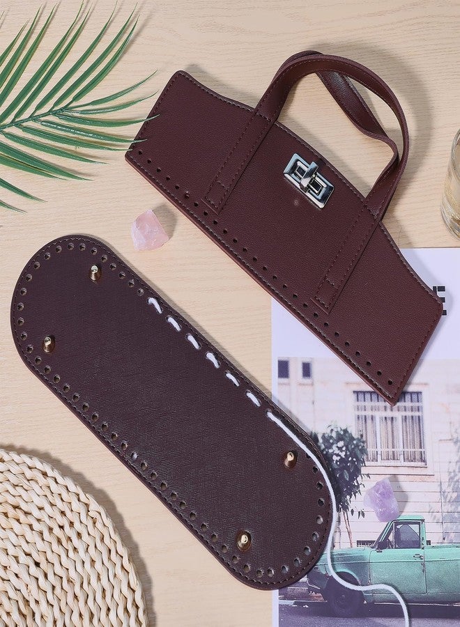 beinkmake PU Leather Handbag Making Kits Bag Bottom Shaper Bag Straps with Holes Turn Lock Crochet Knitting Set for DIY Purse Wallet Shoulder Tote Bags Backpack Making Repairing Coffee Brown - Image 5