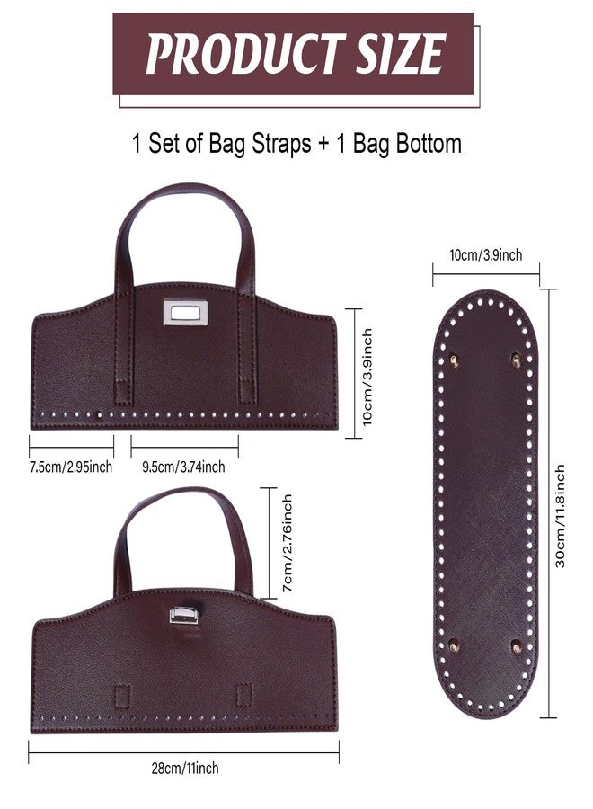 beinkmake PU Leather Handbag Making Kits Bag Bottom Shaper Bag Straps with Holes Turn Lock Crochet Knitting Set for DIY Purse Wallet Shoulder Tote Bags Backpack Making Repairing Coffee Brown - Image 2