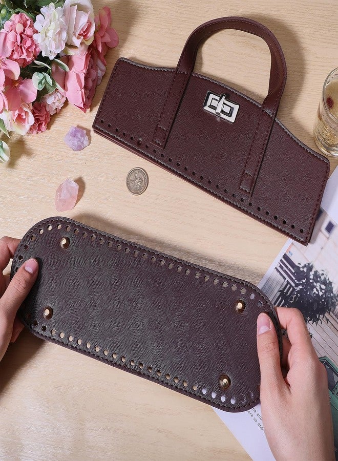 beinkmake PU Leather Handbag Making Kits Bag Bottom Shaper Bag Straps with Holes Turn Lock Crochet Knitting Set for DIY Purse Wallet Shoulder Tote Bags Backpack Making Repairing Coffee Brown - Image 3