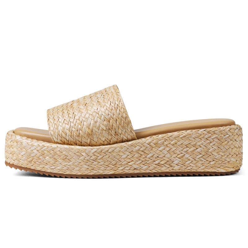 EQAUDES Platform Wedge Espadrille Sandals for Women Cute Summer Brown Beach Sandal Woven Straw Raffia Comfortable Dressy Vacation Sandals - Image 1