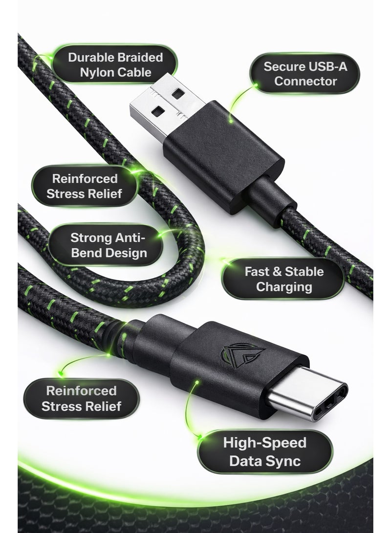 ASA USB Type-C to USB-A Charging & Data Cable for PS5 Console and Controllers – Fast Charging, Durable Braided Cord, High-Speed Sync, Black - Image 5