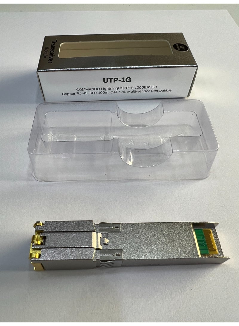 COMMANDO 1G RJ-45 100m Multi-vendor Compatible UTP Transceiver Module - 1000BASE-T SFP, Copper - Hot Swappable, Plug and Play - Cisco GLC-T, Huawei, Ubiquiti, D-Link, TP-Link, MikroTik - SFP-UTP-1G - Image 5