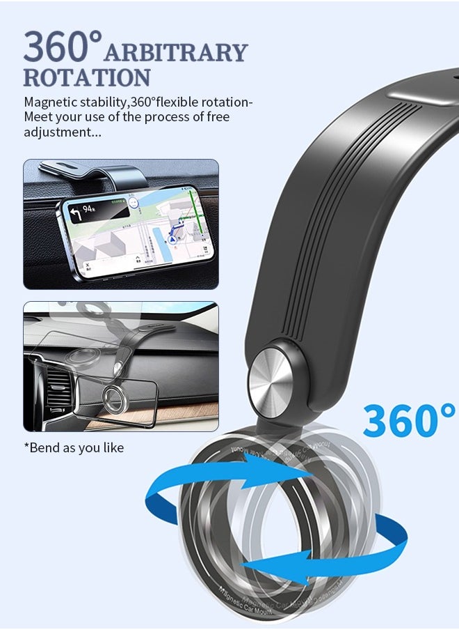 Generic - Car Mount, 360° Rotation Magnetic Phone Holder for Car, Hands Free i-Phone Magnetic Car Mount,Magnetic Car Mount Compatible with i-Phone 15 Pro Max/i-Phone 15 Plus/14/13/12 Series, Bendable Memory Titanium Alloy for All Dashboard - Image 1