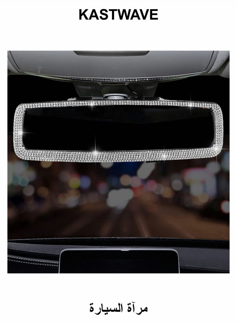 KASTWAVE Bling Rhinestone Car Rear View Mirror - Image 1