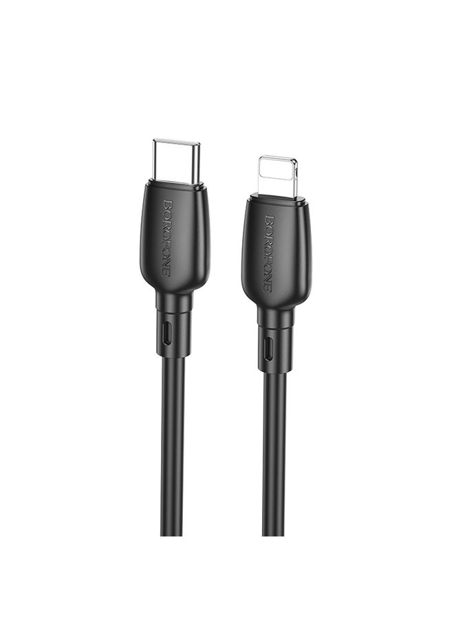 بوروفون Borofone BX93 PD 20W USB-C/Type-C إلى 8 دبوس كابل بيانات ، الطول: 1M (أسود) - Image 1