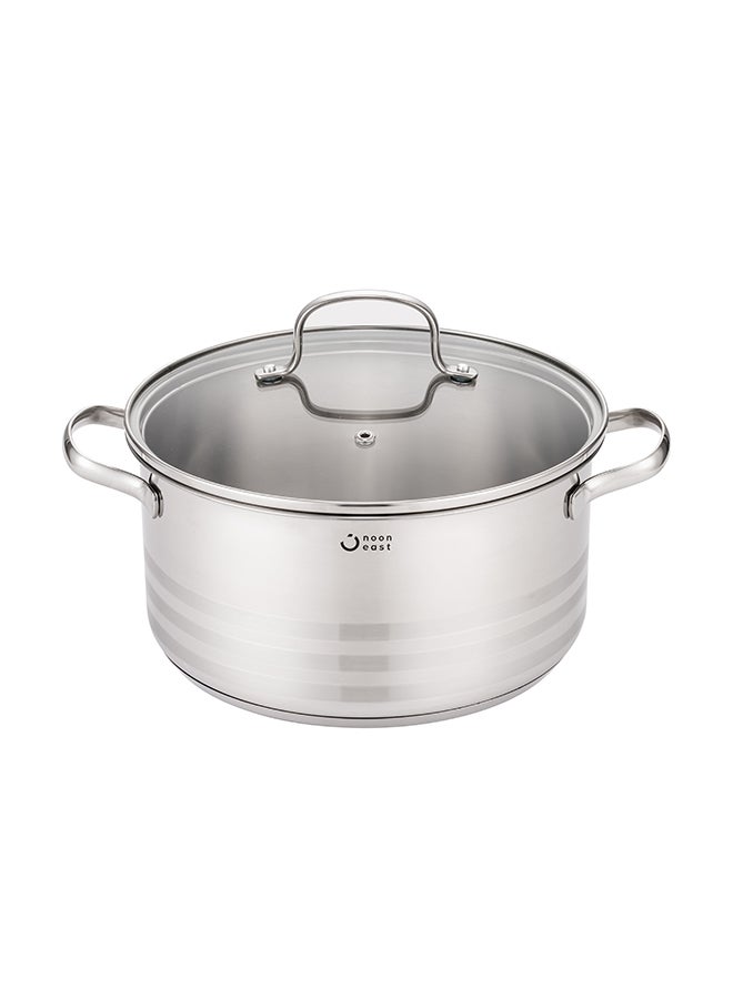 ايست من نون طقم أواني طهي من الفولاذ المقاوم للصدأ مكون من 11 قطعة - قاعدة ثلاثية الطبقات، متوفرة باللون الفضي 56.5 × 34.5 × 25 سم - Image 3