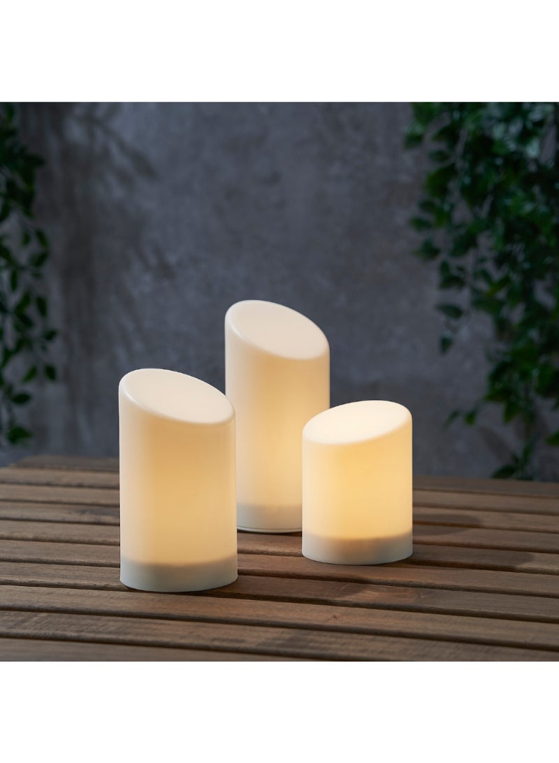 Led Block Candle In/Out Set Of 3 - Image 3
