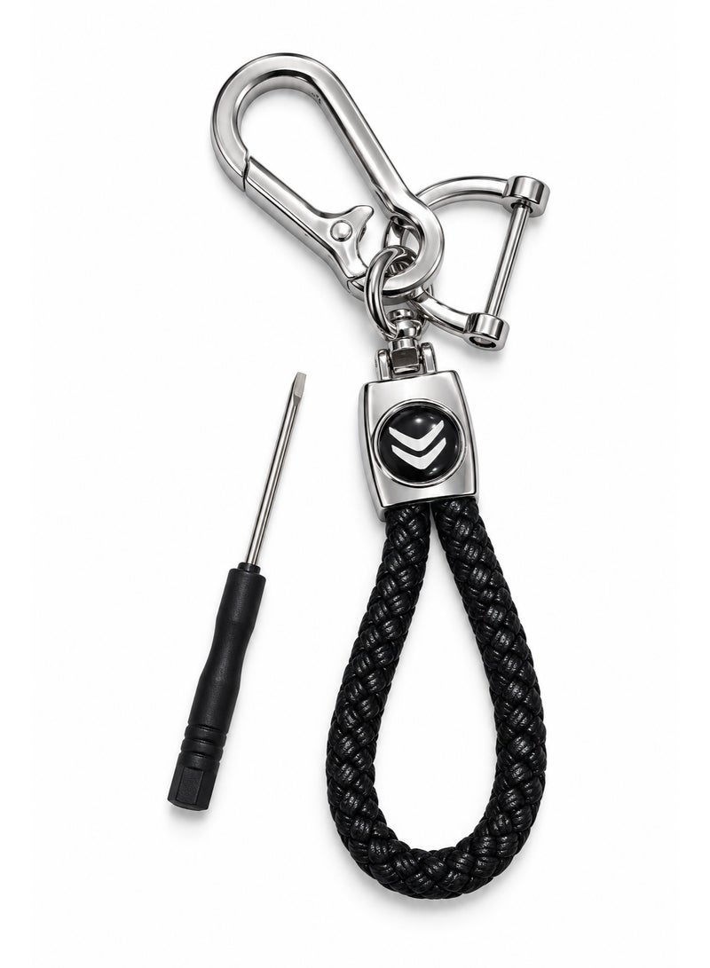 braided leather keychain – Citroën