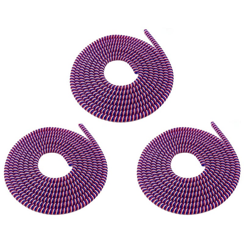 BeFall Ultimate Cable Protector | Spiral Triple Colour 1.5 Meter / 150 cm (3 Pieces) | Plastic Cord Wire Charger Winder for iPhone and Android Charging Cables (Purple3) - Image 1