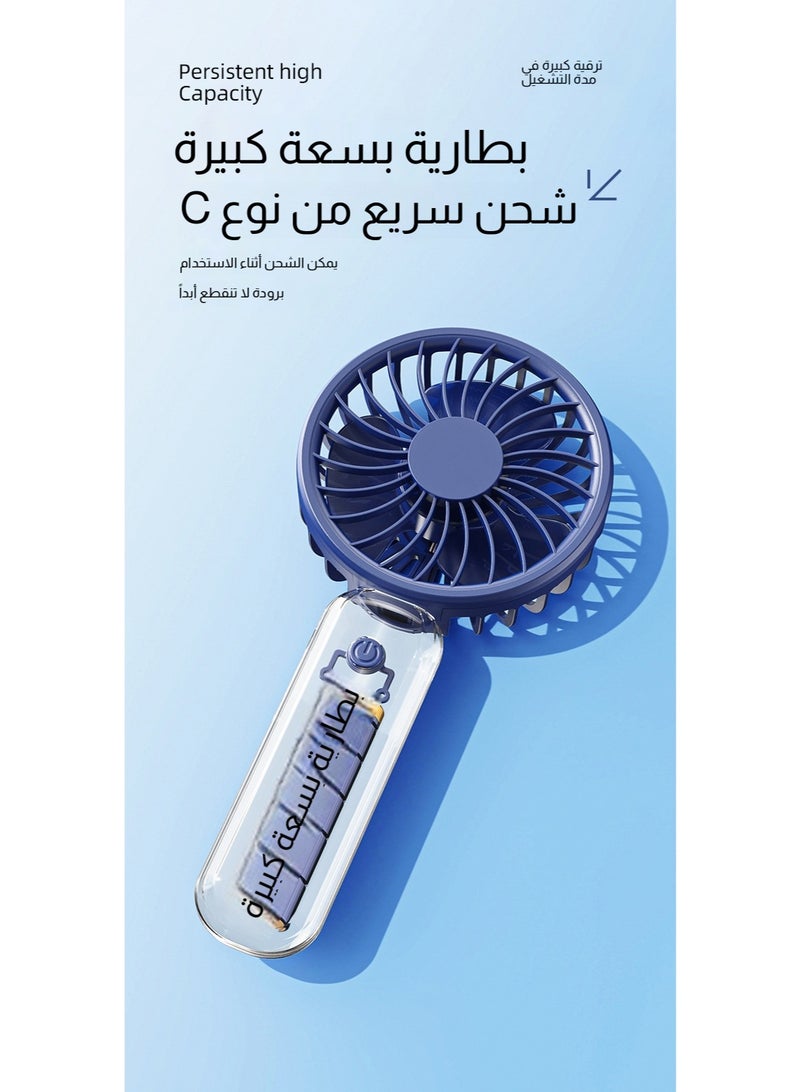 مروحة يدوية محمولة جديدة لعام 2026، مروحة مكتب صغيرة قوية بست سرعات مع شاشة LED، مروحة تبريد شخصية هادئة قابلة لإعادة الشحن عبر منفذ USB، مثالية للسفر الصيفي والمكتب والأماكن الخارجية - Image 5